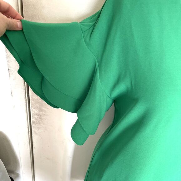 A.B.S. Collection Womens Dress Green Size Small Short Tiered Sleeve Shift Mini - Picture 8 of 14